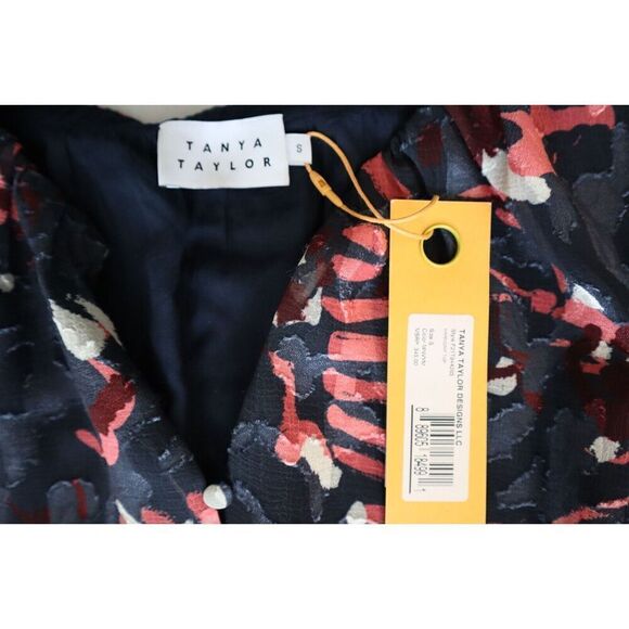Tanya Taylor Designs LLC Women's Sz S Navy Multi Harmony Abstract Print Top - Picture 3 of 11